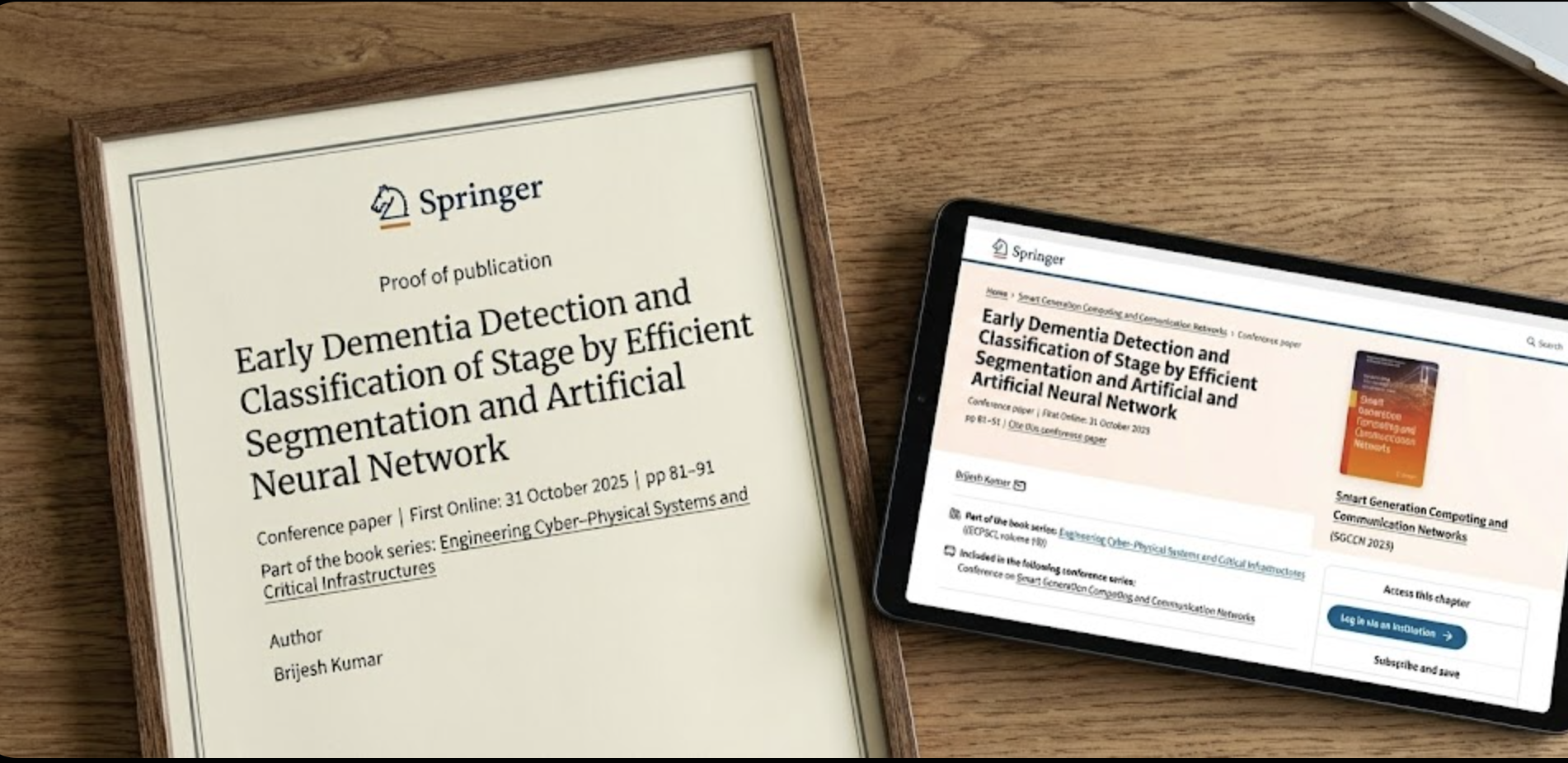 Early Dementia Detection and Classification of Stage by Efficient Segmentation and Artificial Neural Network